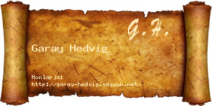 Garay Hedvig névjegykártya